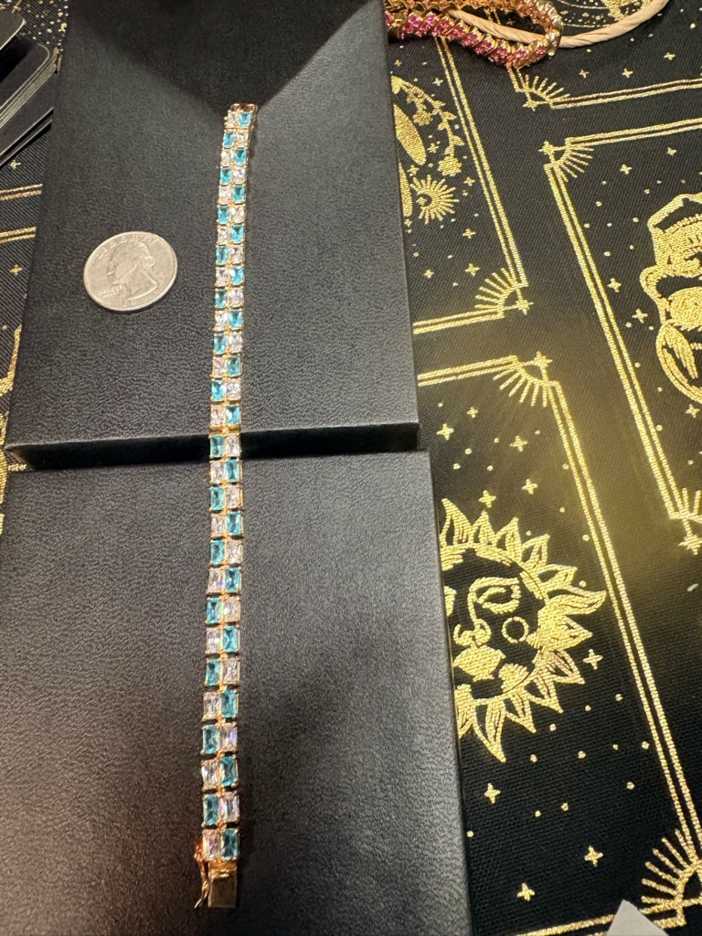 .925 Gold Vermeil 2-Row CZ Tennis Bracelet - Picture 3 of 5
